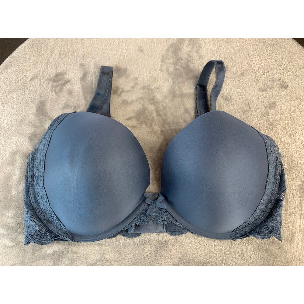 Victoria's Secret Dream Angels Push‎ Up 36DD Underwire Support Blue Lace